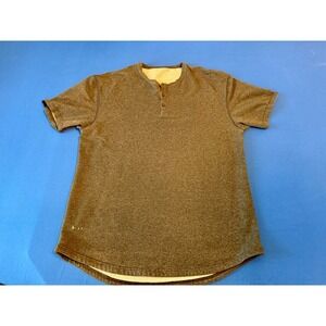 BYLT Henley Drop-Cut LUX Shirt XL Heather Gray Athletic‎ Stretch Performance